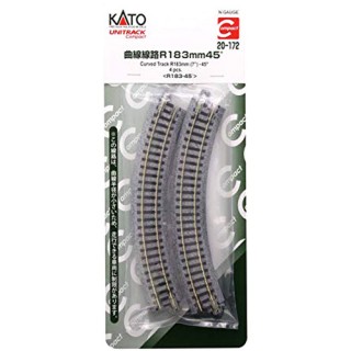 曲線線路 R183mm45° <R183-45°>(4pcs) [20-172]