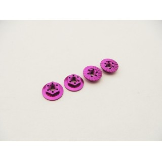 M4アロイ 大径薄型セレートナット (Purple) 4pcs [HS-48666]]