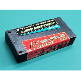 LIPOバッテリー 7.6V4200mAh120CショートリポHV [SUB-42120SA-LCG-HV]]