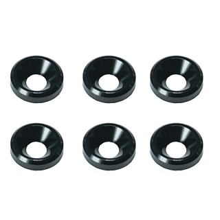 M3 アルミ皿ワッシャー 外径8mm(ブラック) 6pcs [SGX-15BK]]