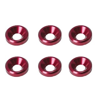 M3 アルミ皿ワッシャー 外径8mm(レッド) 6pcs [SGX-15R]]