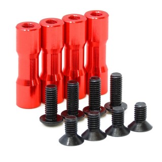 RDXサイドデッキ用ラウンドシェイプアルミポストセット(red/20mm/4pcs) [0696-FD]]