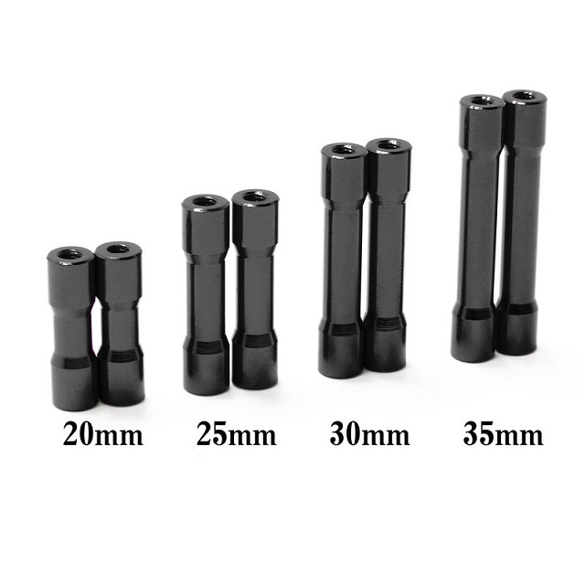 ラウンドシェイプアルミポスト30mm(black/2pcs) [0704-FD