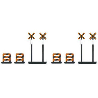 無人踏切り(踏切警標４本・防護柵4個入)) [NA-59]