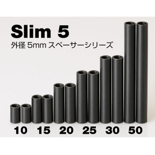 スリム5スチールスペーサー10mm (外径5mm/M3ネジ) 2pcs [0801-FD]