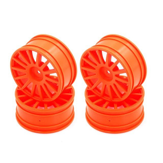 25mmホイール 14本スポーク 12mmHEX 蛍光オレンジ 4個入り [C8048]