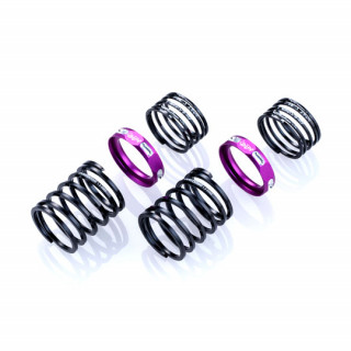 4Edge ツインスプリング 1.2-2070(線径□1.2/7.0巻/自由長20mm HSP付/2pcs/パープル) [OD3995]