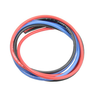 シリコン銀コードセット/12G/ゲージ(赤、黒、青 各60cm) [EG-980U]