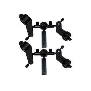 インラインステアリングブロック&リアハブキャリア (0度/ブラック/RC10) [AS7365]