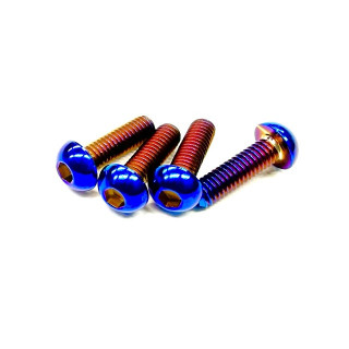 64チタン焼き色付きボタンヘッドスクリューM3x10mm(4個入り) [KN-64TI07]
