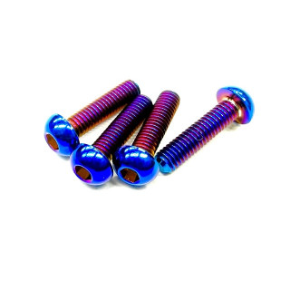 64チタン焼き色付きボタンヘッドスクリューM3x12mm(4個入り) [KN-64TI08]