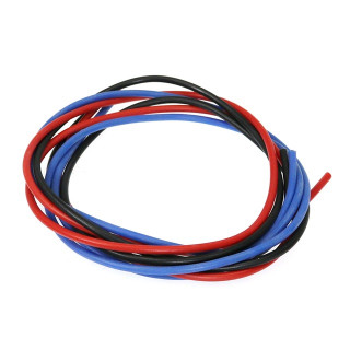 シリコン銀コードセット18G (赤黒青各60cm) [EG-2263U]