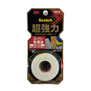 3M スコッチ 超強力両面テープ プレミアゴールド スーパー多用途 12mmｘ1.5ｍ [KPS-12]