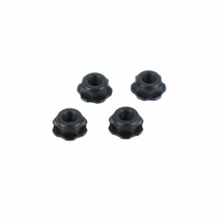 BuzzBreak BB LOCK NUT(ローハイトセレートタイプ / ブラック / 4pcs) [BB-LN-011]