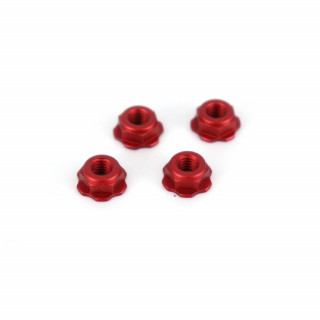 BuzzBreak BB LOCK NUT(ローハイトセレートタイプ / レッド / 4pcs) [BB-LN-012]