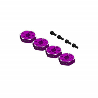 アルミホイールハブセット (4mm/パープル/4pcs) [OD3967]