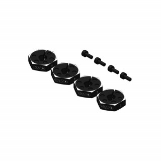 アルミホイールハブセット (4mm/ブラック/4pcs) [OD3969]