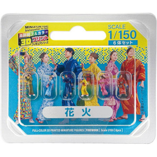 takeda 1/150 ジオラマ人形 3Dフルカラー 6体入り コンセプトシリーズ  花火 [55-0160]