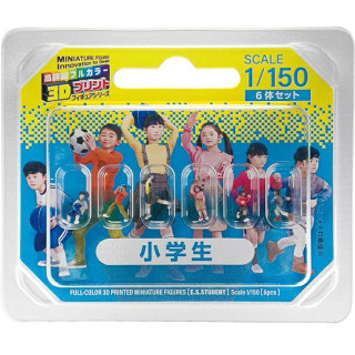 takeda 1/150 ジオラマ人形 3Dフルカラー 6体入り コンセプトシリーズ  小学生 [55-0130]