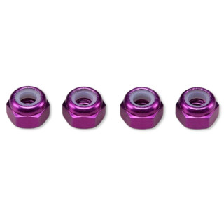 アルミ製 3mm ナイロンロックナット パープル(4個入) [ZC-N3APU]