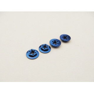 M4アロイ大径薄型セレートナット(Y-Blue)  4pcs [HS-48665B]