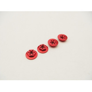 M4アロイ大径薄型セレートナット(Red)  4pcs [HS-48667B]
