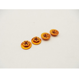 M4アロイ大径薄型セレートナット(Orange)  4pcs [HS-48669B]