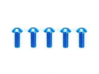3x8mm HGアルミ六角丸ビス(ブルー/5本) [T-42329]