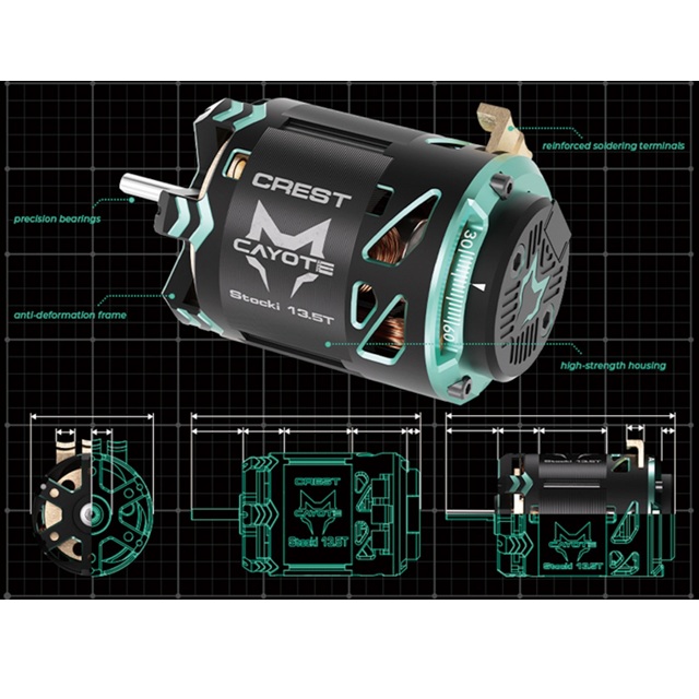 CAYOTE センサードブラシレスストックモーター17.5T [CYEB11012